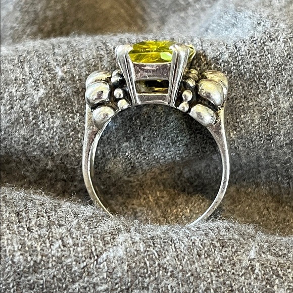 Sterling Lemon Quartz Ring-size 9 - Picture 2 of 11